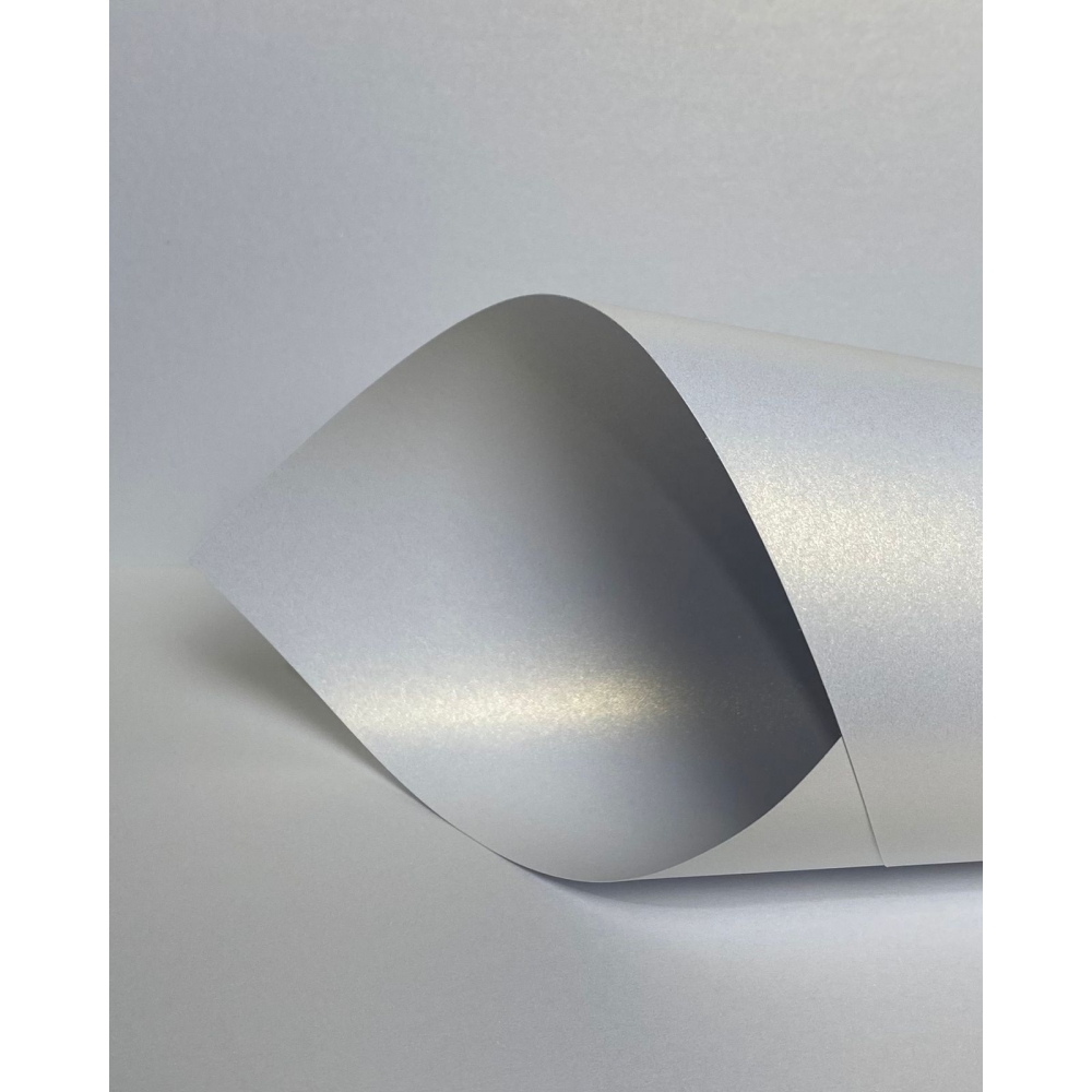 100 Folhas de Papel Perolizado A4 180 gramas Dupla Face para Artesanato - PRATA