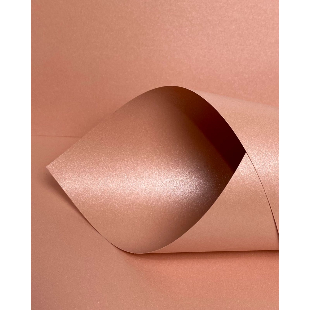 100 Folhas de Papel Perolizado A4 180 gramas Dupla Face para Artesanato - CHAMPANHE ROSE