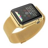 Pulseira Milanese Aço Inoxídavel Para Apple Watch 1 2 3 4 5 - Dourado