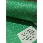 100 Folhas de Papel A4 Glitter Metalico 250 gramas - GREEN
