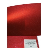 100 Folhas de Papel A4 Glitter Metalico 250 gramas - RED