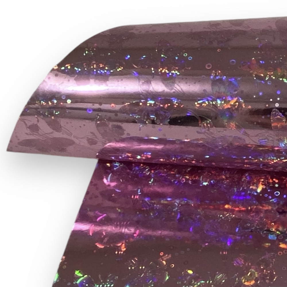 40 Folhas de Papel A4 Laminado Lamicote Holográfico 180 Gramas - HM 170 BORBOLETAS