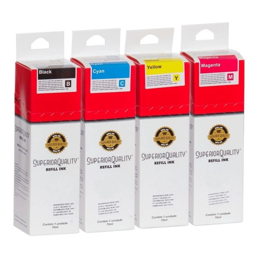 Kit 4 Tinta Compatível Série L200 210 355 365 455 L800 L1800