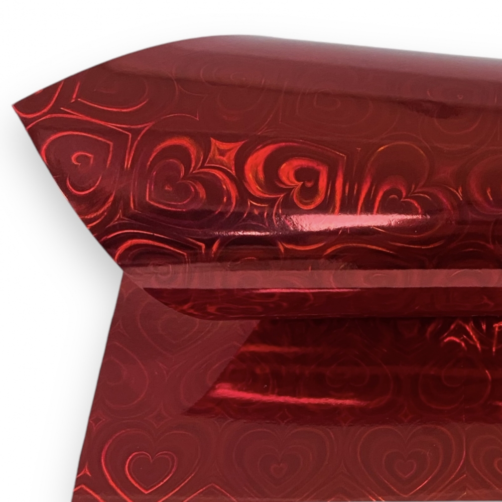 40 Folhas de Papel A4 Laminado Lamicote Holográfico 180 Gramas - HM 054 CORACAO